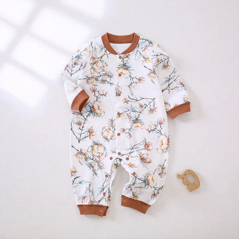 Baby's Cotton Printed Jumpsuit Newborn All Season - Image 9