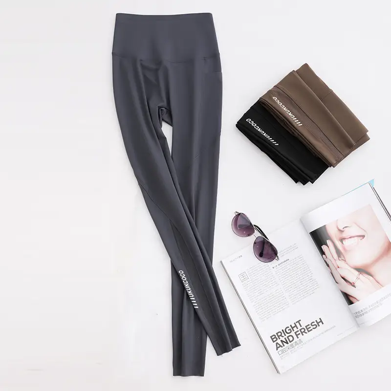 Women's Velvet Pocket Shark Pants High Waist Hip Lifting Tummy Control Yoga Pants