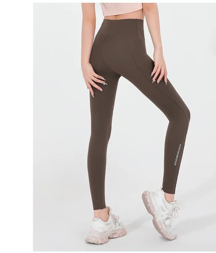 Women's Velvet Pocket Shark Pants High Waist Hip Lifting Tummy Control Yoga Pants — feature 21