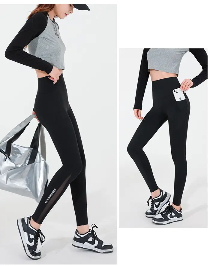 Women's Velvet Pocket Shark Pants High Waist Hip Lifting Tummy Control Yoga Pants — feature 23