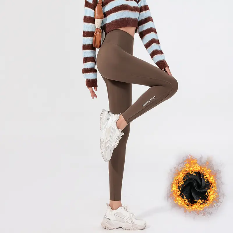 Women's Velvet Pocket Shark Pants High Waist Hip Lifting Tummy Control Yoga Pants