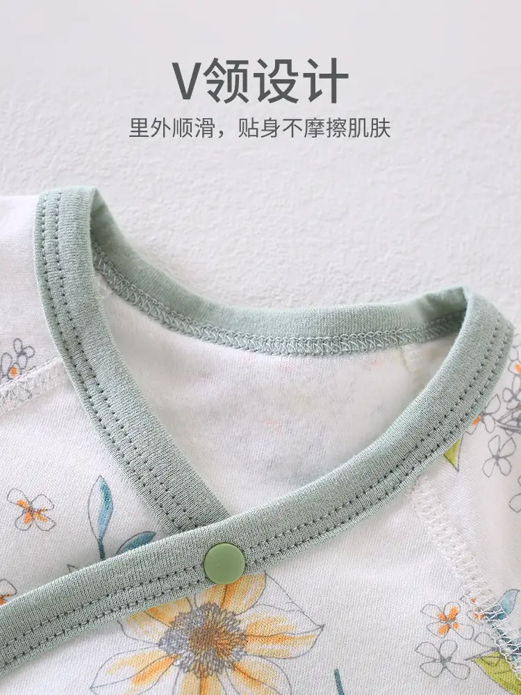 Newborn Cotton Split Suit Pink Floral Long Sleeve - Image 10