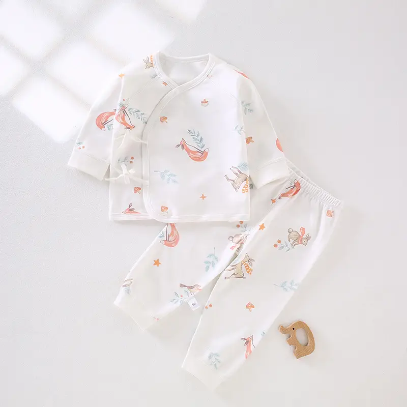 Newborn Cotton Split Suit Pink Floral Long Sleeve - Image 2