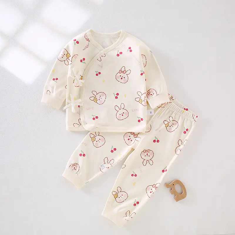 Newborn Cotton Split Suit Pink Floral Long Sleeve - Image 3