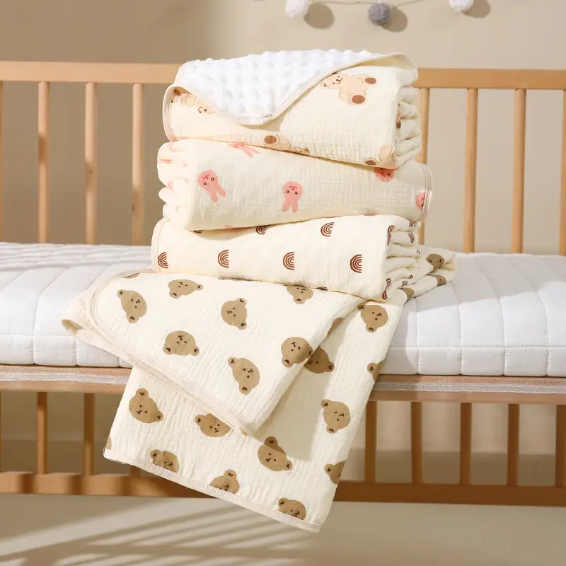 Baby Cartoon Blanket Kids Quad Cuff Beanie