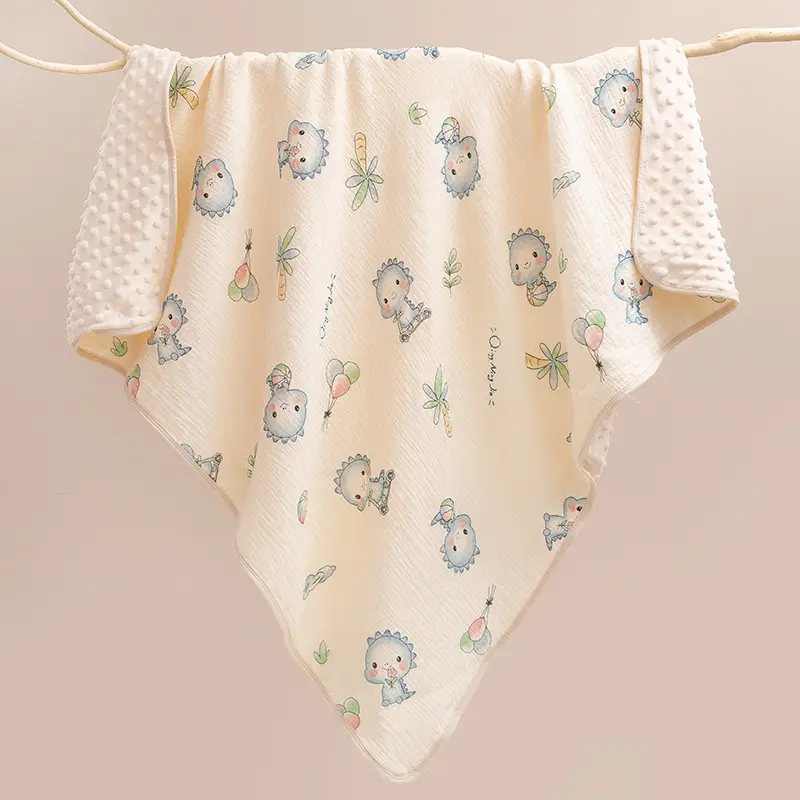 Baby Cartoon Blanket Kids Quad Cuff Beanie