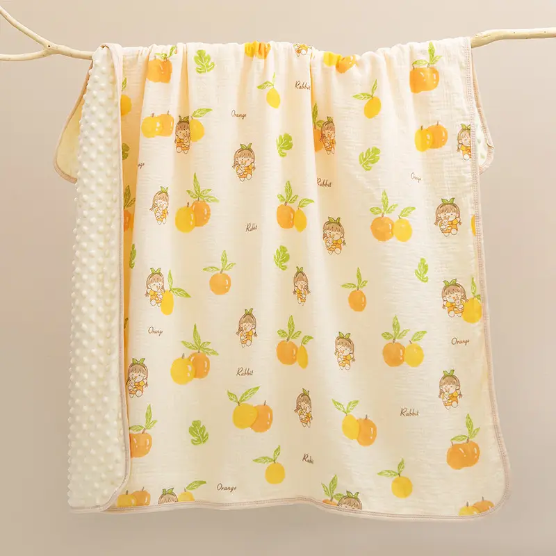 Baby Cartoon Blanket Kids Quad Cuff Beanie