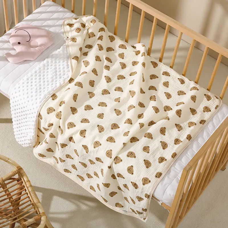 Baby Cartoon Blanket Kids Quad Cuff Beanie