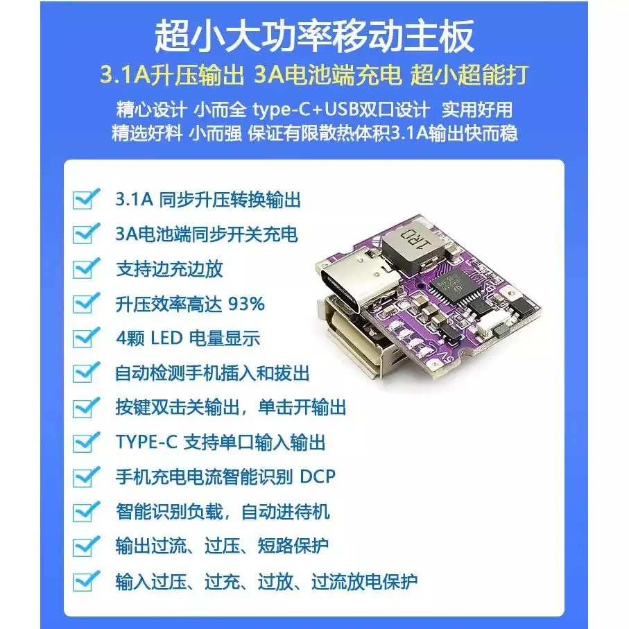 Mini Type-C Power Bank with 3.1A Charging Port - Image 3