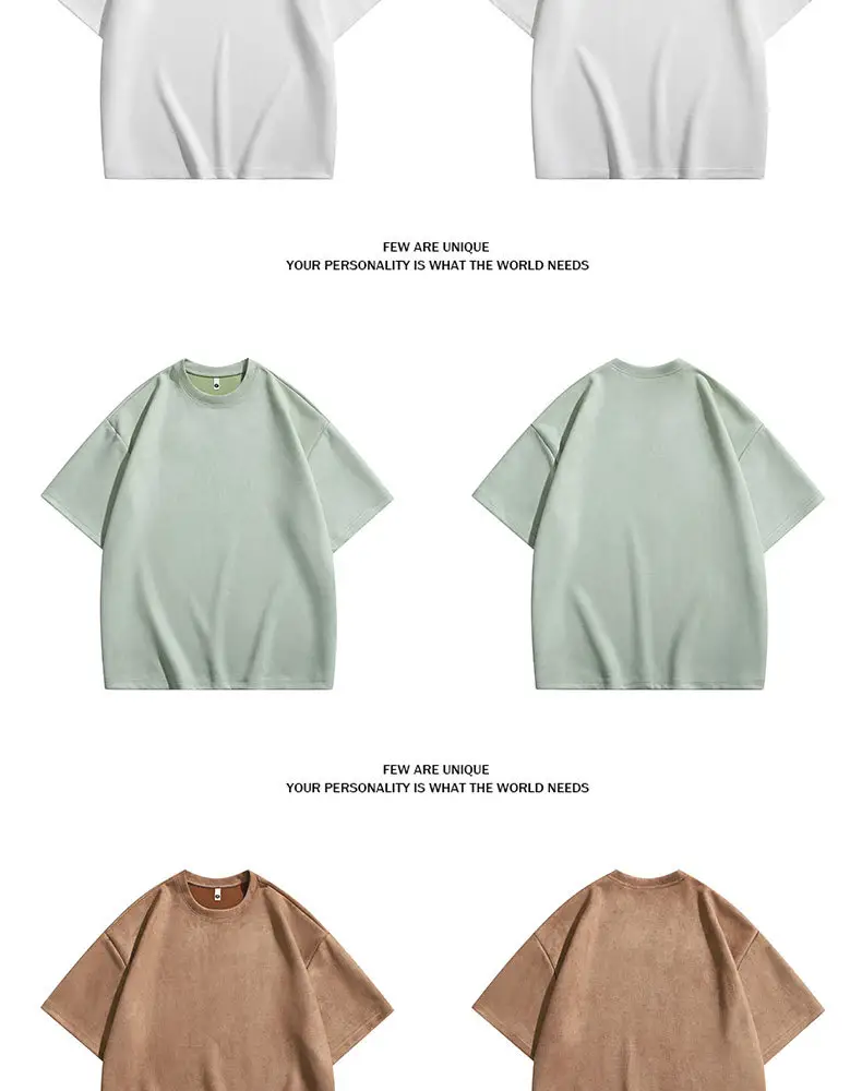 Men Heavyweight Drape Suede T-Shirt Cream 2026 — feature 6