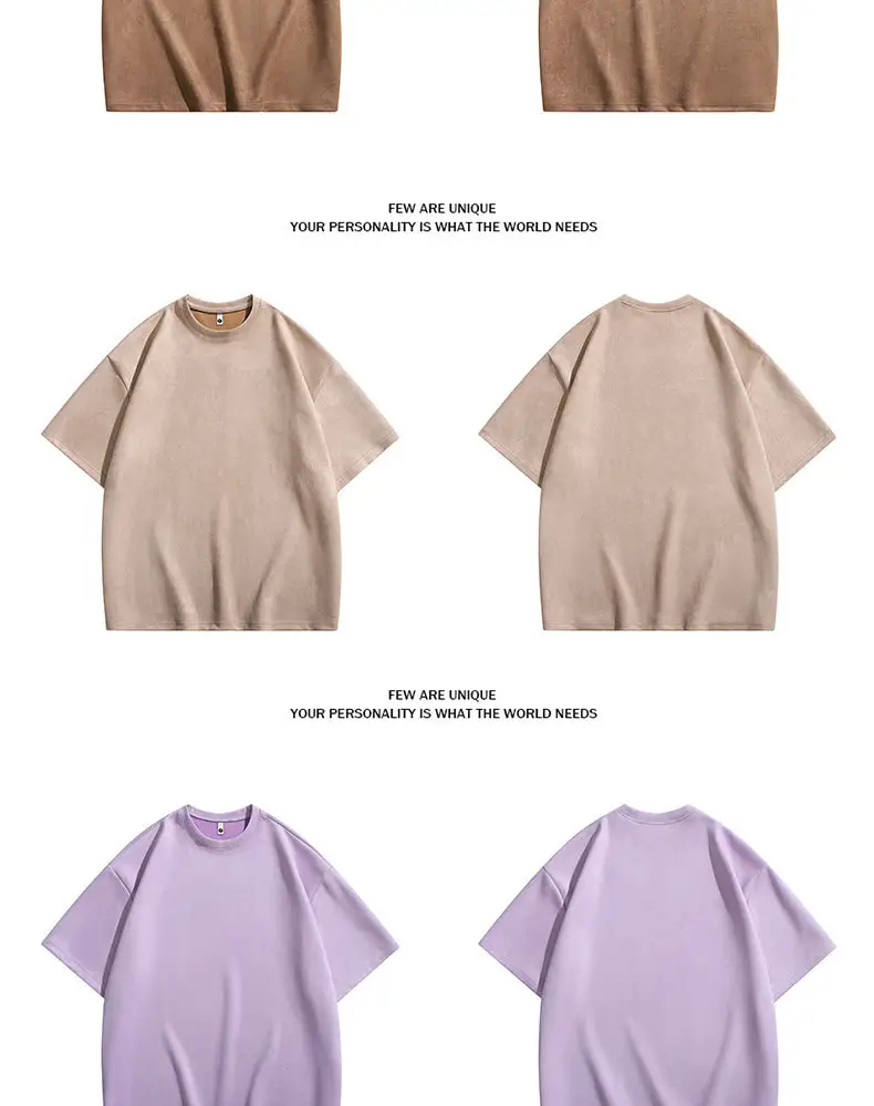 Men Heavyweight Drape Suede T-Shirt Cream 2026 — feature 7