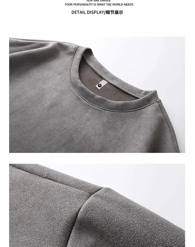 Men Heavyweight Drape Suede T-Shirt Cream 2026 — feature 9