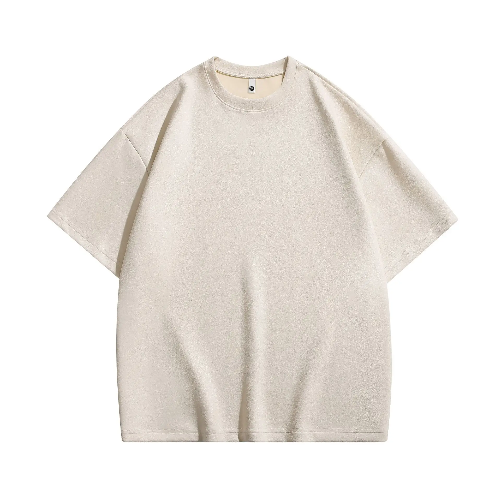 Men Heavyweight Drape Suede T-Shirt Cream 2026 - Image 3