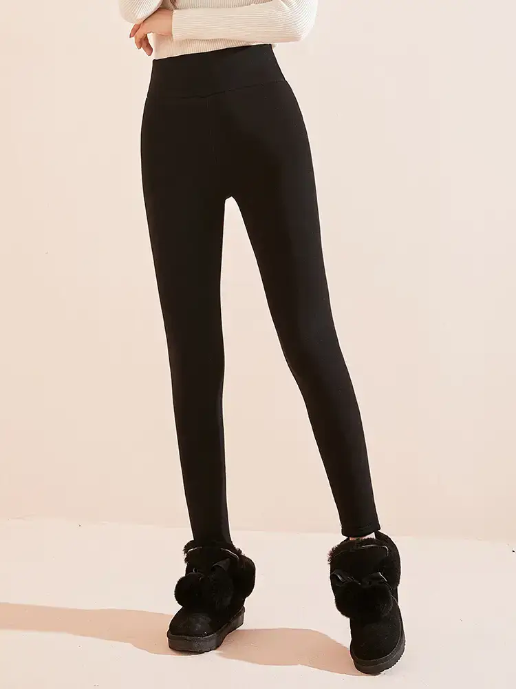 Fleece Lined Winter Warm Pants for Women Plus Size - Image 17