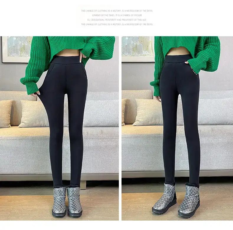 Fleece Lined Winter Warm Pants for Women Plus Size — feature 32