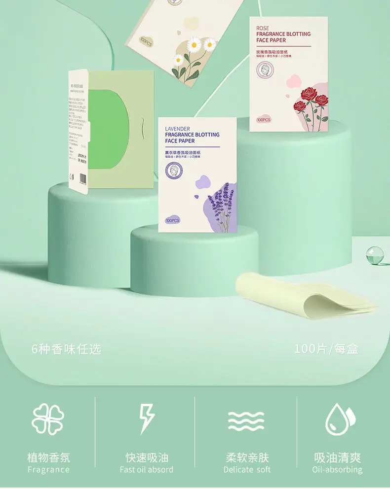 Green Tea Facial Oil Absorbing Paper 100 Pcs — feature 2