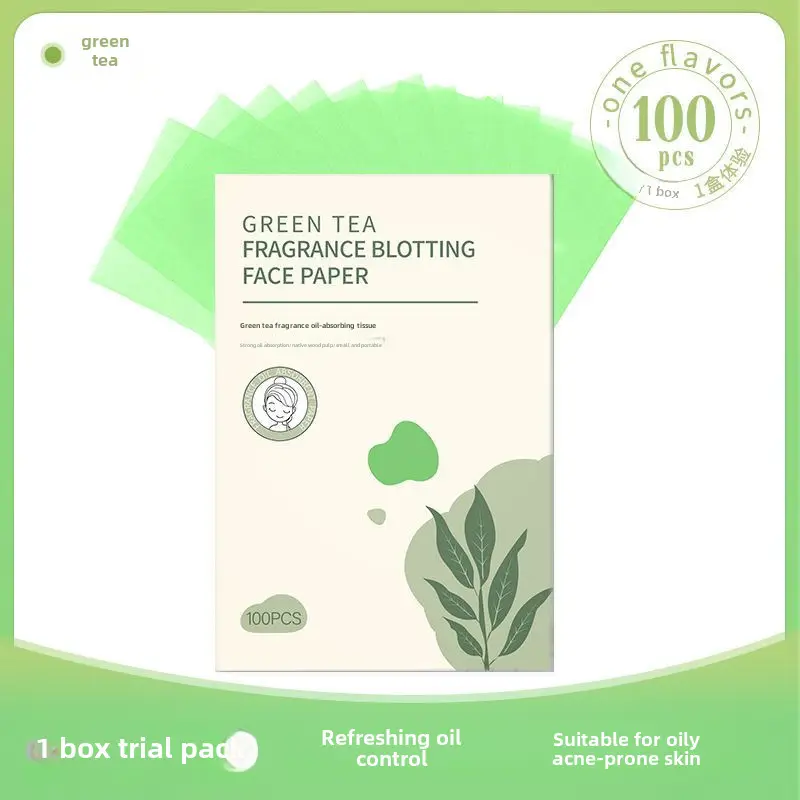 Green Tea Facial Oil Absorbing Paper 100 Pcs - Image 2