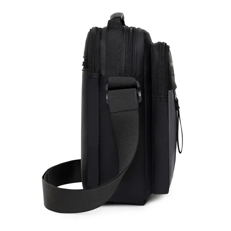 Men's Black Oxford Cloth Shoulder Bag Travel Commute
