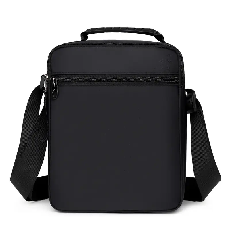 Men's Black Oxford Cloth Shoulder Bag Travel Commute
