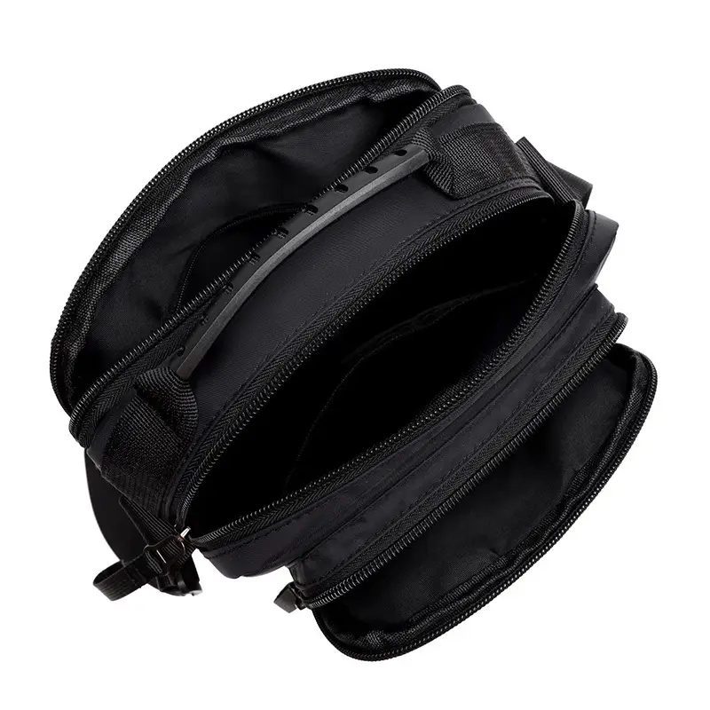 Men's Black Oxford Cloth Shoulder Bag Travel Commute