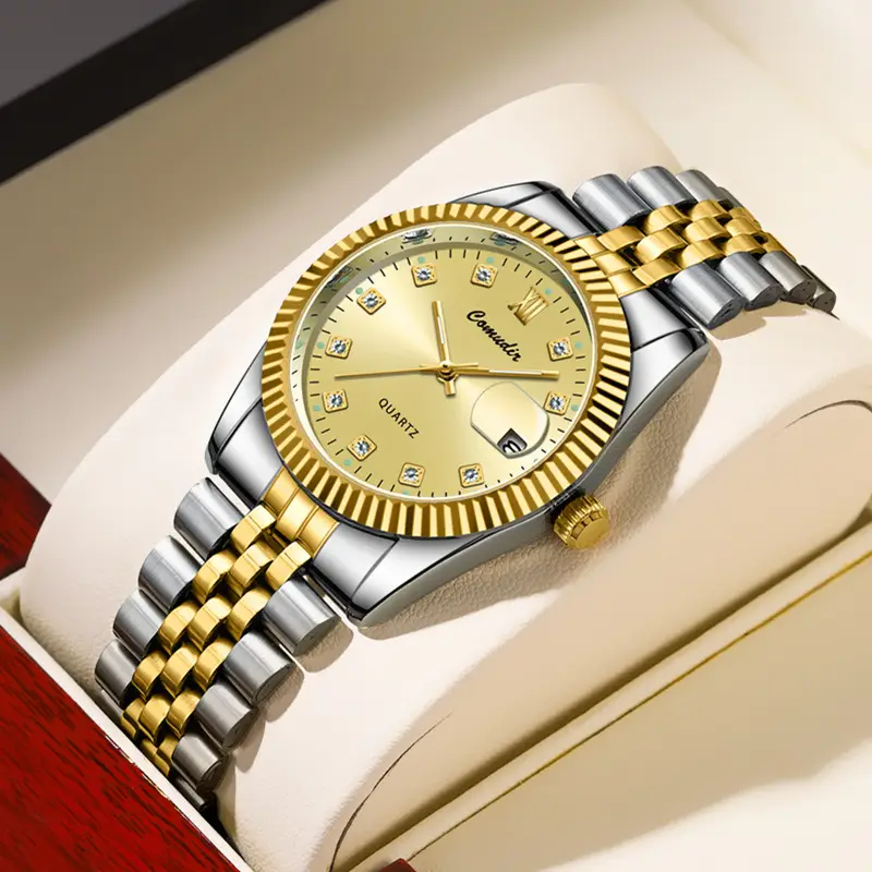 Luminous Calendar Watch for Women Gold Gold Bracelet — feature 6