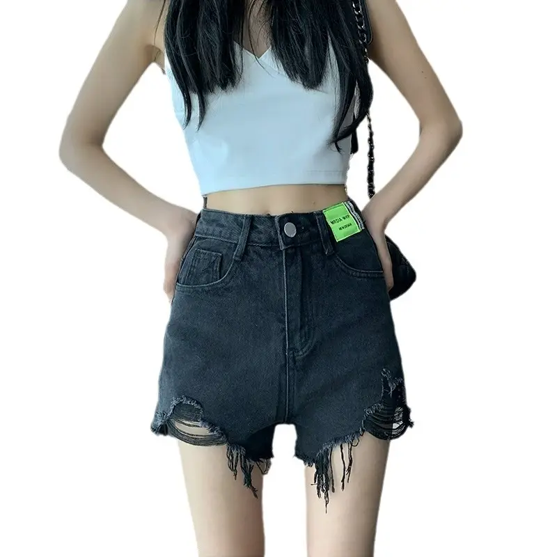 Ripped Denim Shorts Women 2023 High Waist Slimming - Image 7