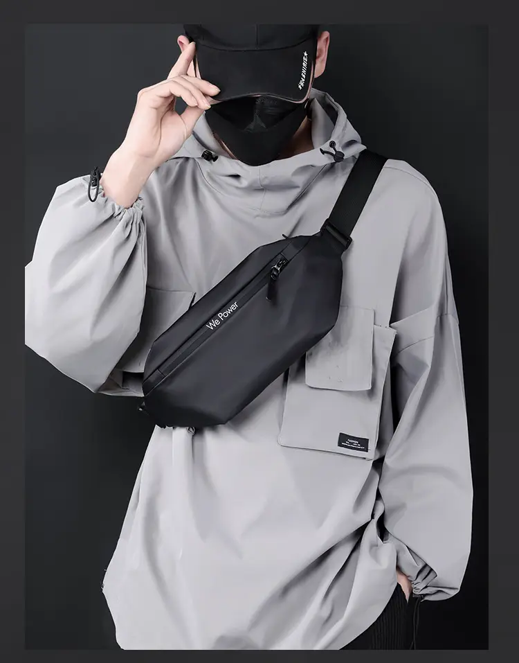 Men Waterproof Motorcycle Chest Bag Black Large Capacity — feature 15
