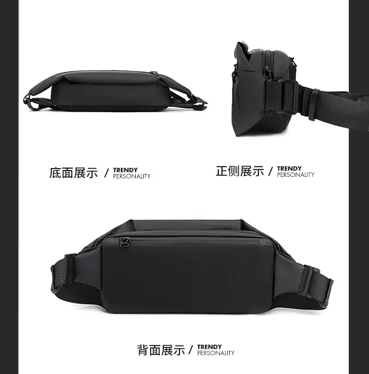 Men Waterproof Motorcycle Chest Bag Black Large Capacity — feature 19