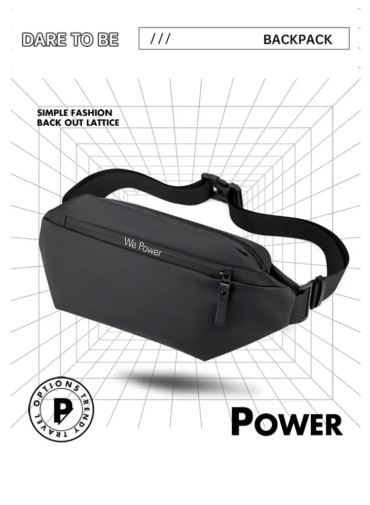 Men Waterproof Motorcycle Chest Bag Black Large Capacity — feature 4