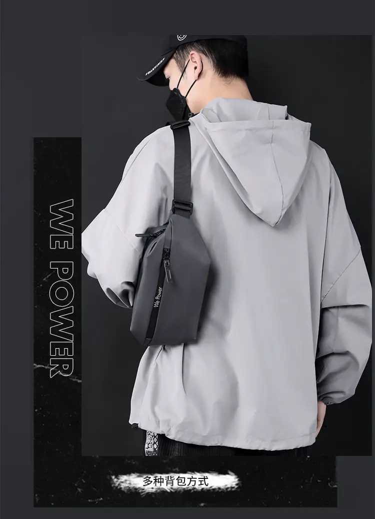 Men Waterproof Motorcycle Chest Bag Black Large Capacity — feature 6