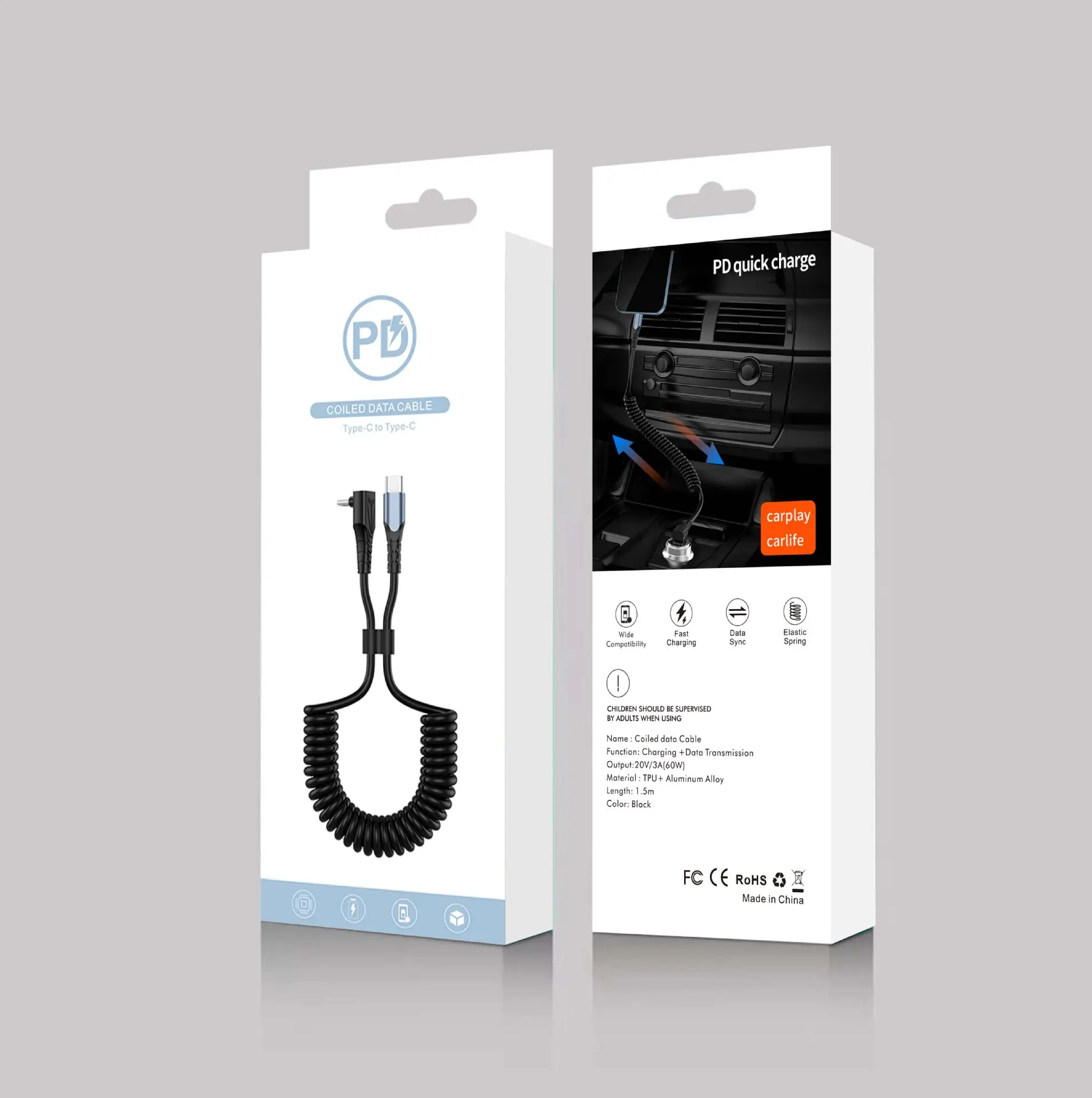 Elbow PD Data Cable for Tesla Mobile Phone Fast Charging