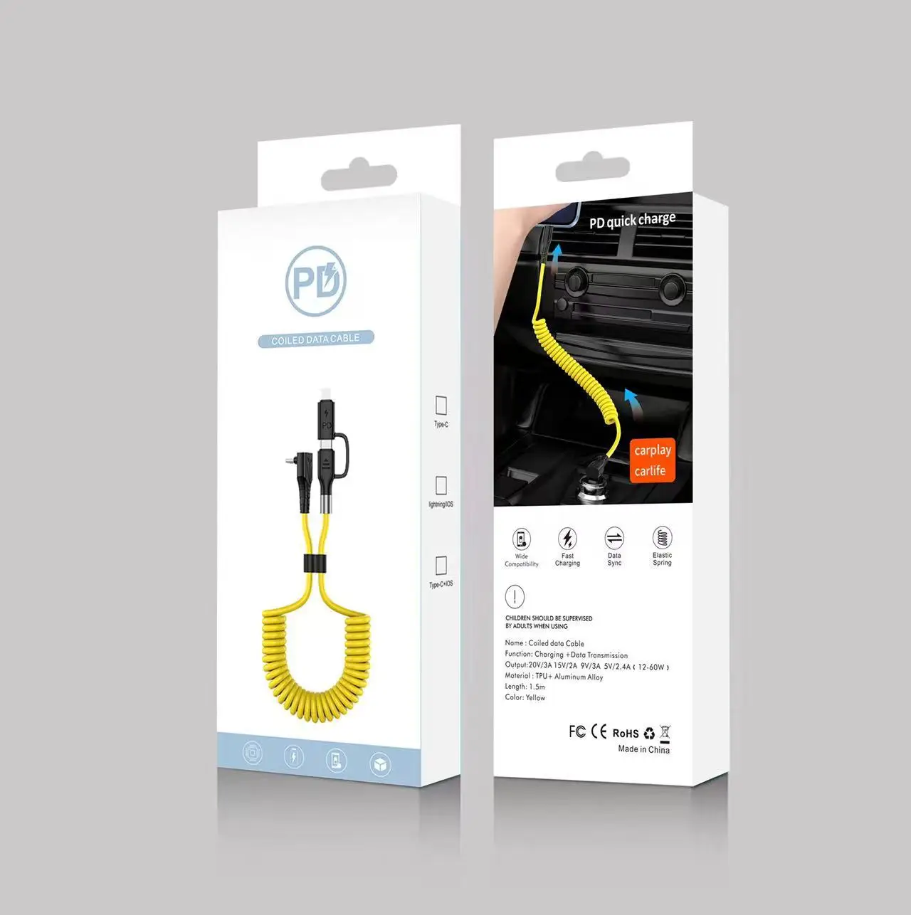 Elbow PD Data Cable for Tesla Mobile Phone Fast Charging