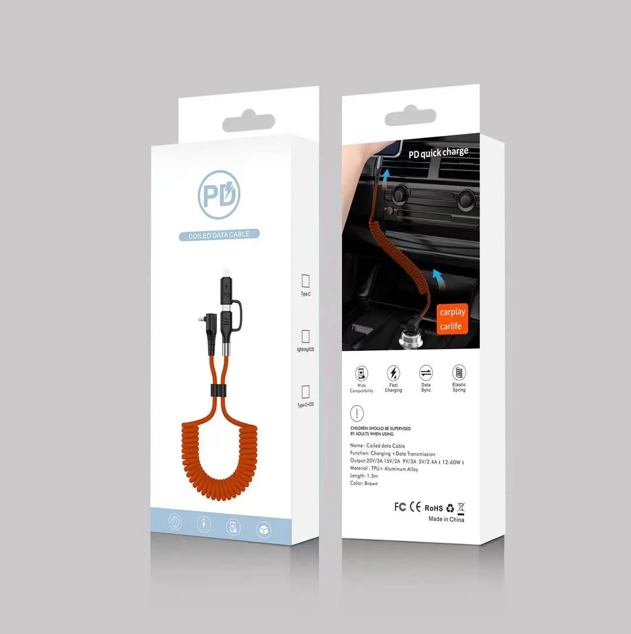 Elbow PD Data Cable for Tesla Mobile Phone Fast Charging