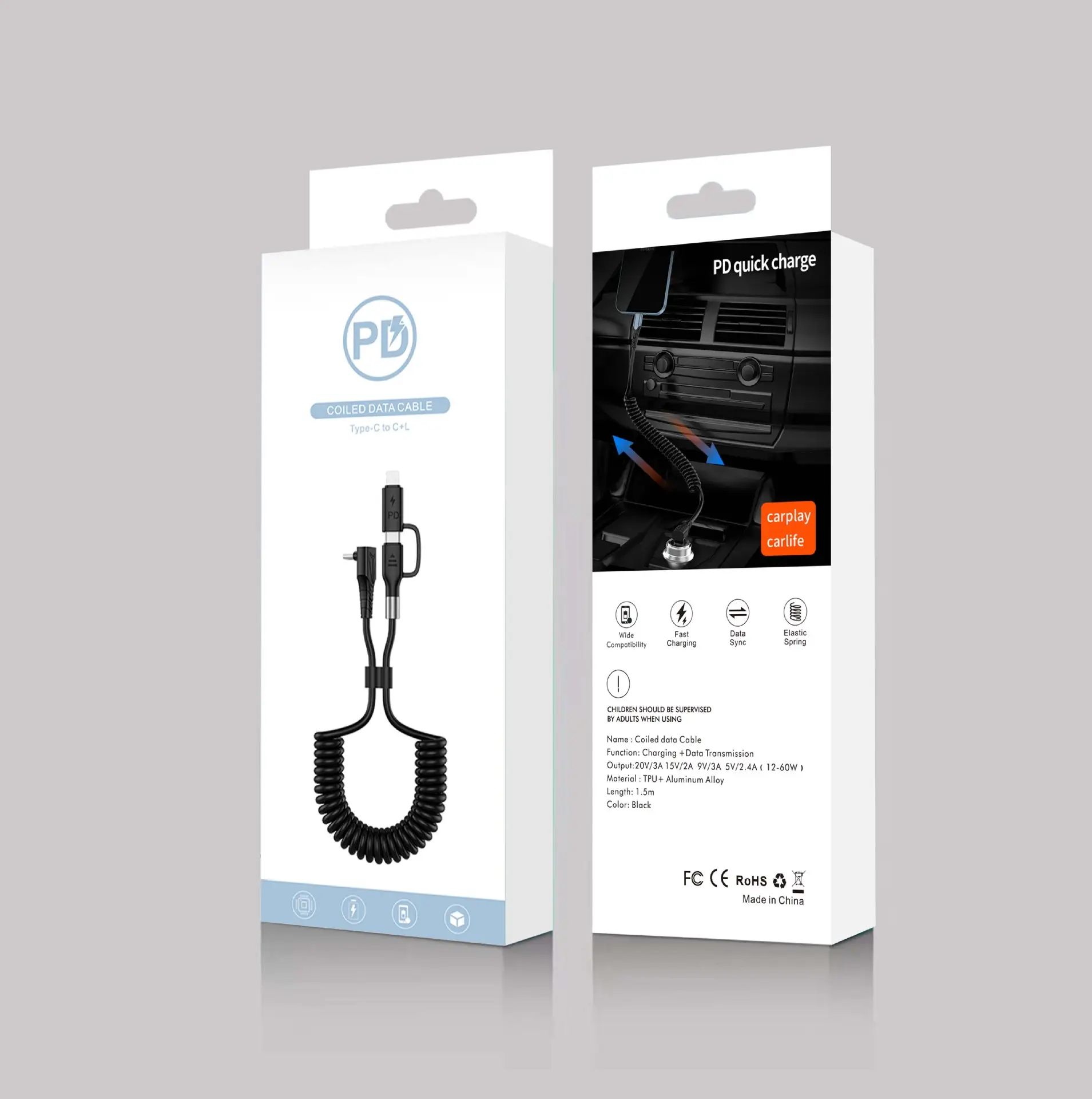 Elbow PD Data Cable for Tesla Mobile Phone Fast Charging