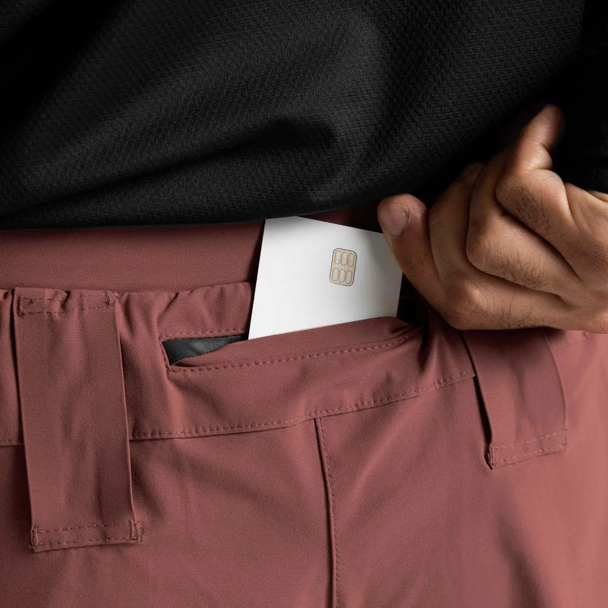 2023 Men's Elastic Running Shorts Quick-Drying Maroon - Image 5