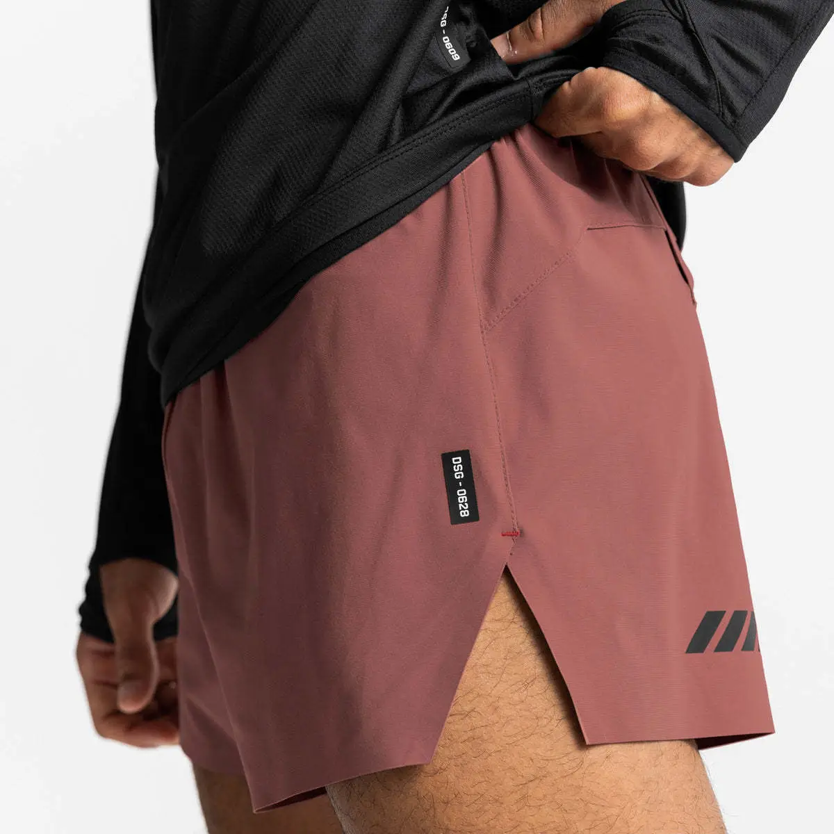 2023 Men's Elastic Running Shorts Quick-Drying Maroon - Image 6