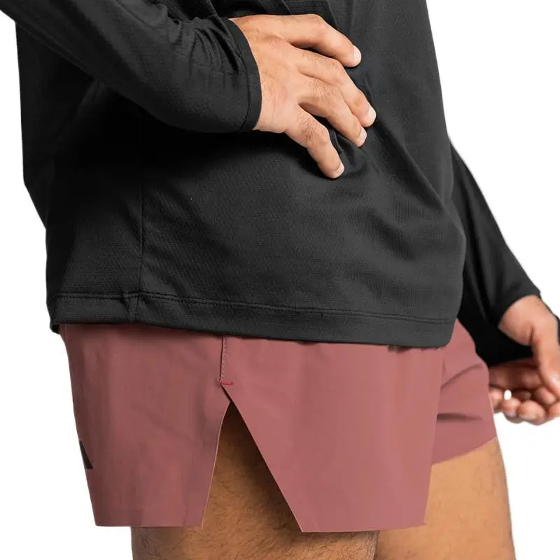 2023 Men's Elastic Running Shorts Quick-Drying Maroon - Image 7