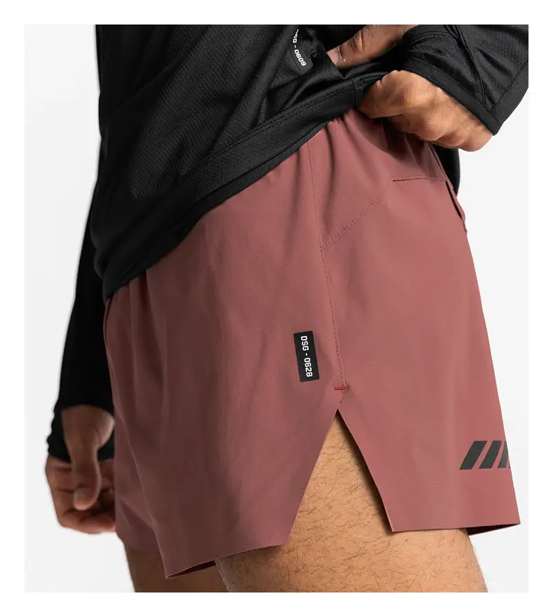 2023 Men's Elastic Running Shorts Quick-Drying Maroon — feature 19