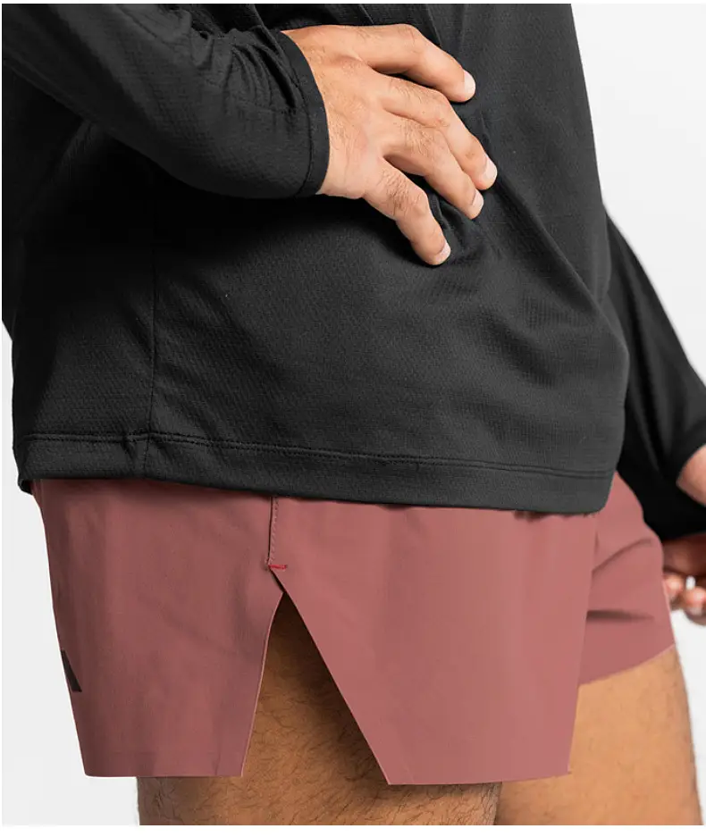 2023 Men's Elastic Running Shorts Quick-Drying Maroon — feature 20