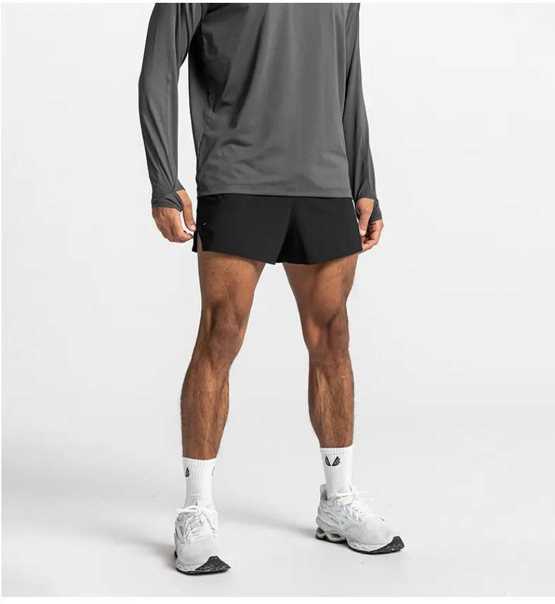 2023 Men's Elastic Running Shorts Quick-Drying Maroon — feature 22