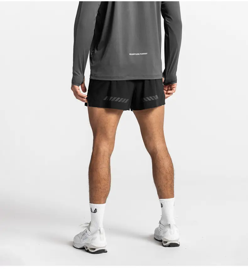 2023 Men's Elastic Running Shorts Quick-Drying Maroon — feature 23