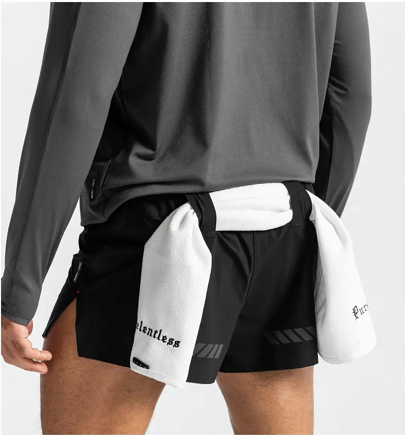 2023 Men's Elastic Running Shorts Quick-Drying Maroon — feature 25