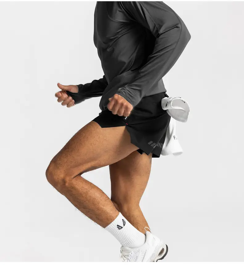 2023 Men's Elastic Running Shorts Quick-Drying Maroon — feature 26