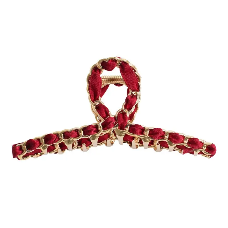 Korean Red Embellished Hairpin Clip 7cm - Image 22