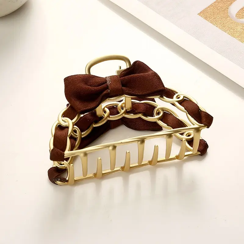 Korean Red Embellished Hairpin Clip 7cm - Image 5