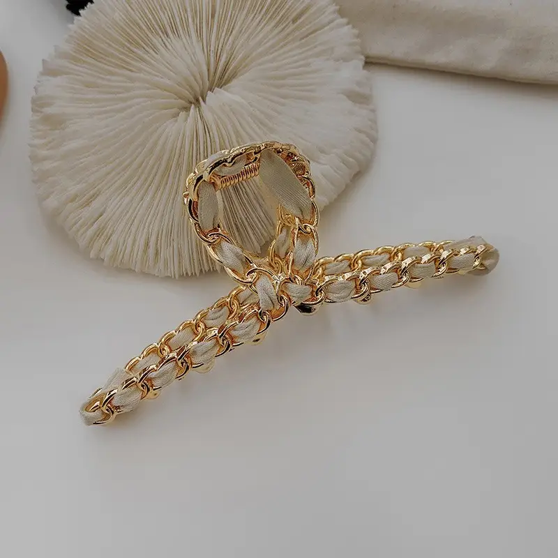 Korean Red Embellished Hairpin Clip 7cm - Image 2