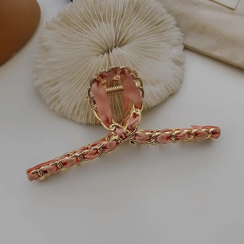 Korean Red Embellished Hairpin Clip 7cm - Image 3
