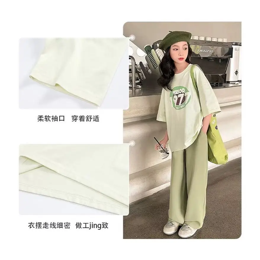 Girls Summer Casual Tote Bag Set Green Loose Fit - Image 3