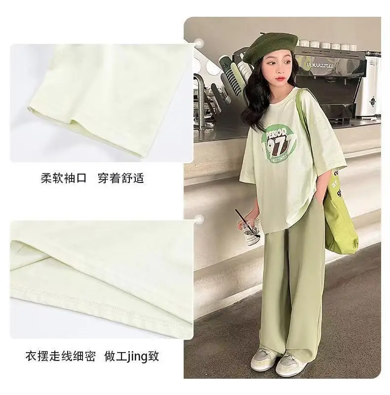 Girls Summer Casual Tote Bag Set Green Loose Fit — feature 10
