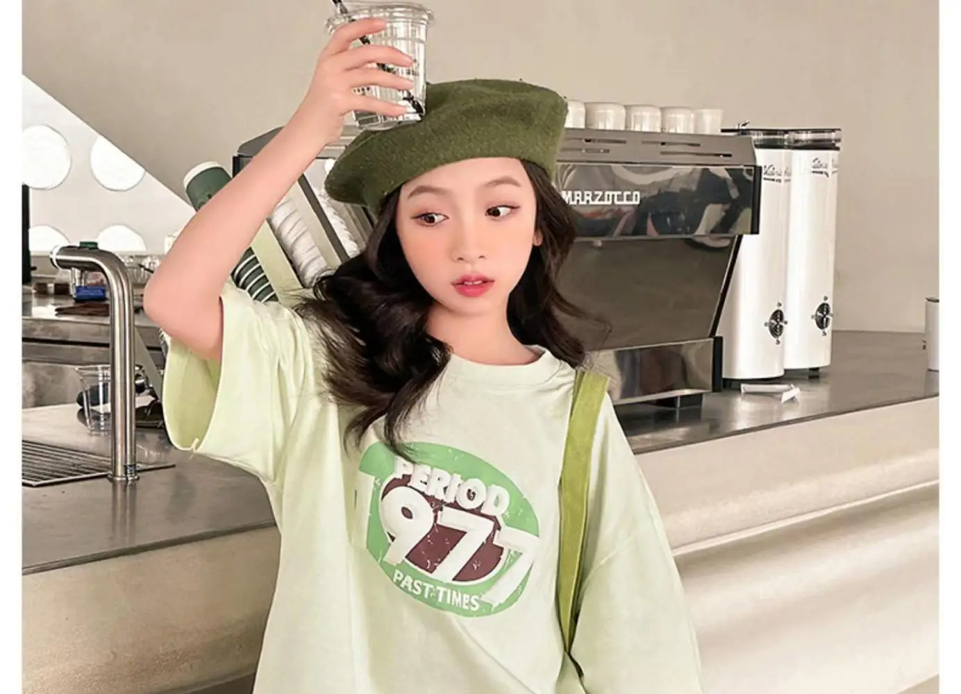 Girls Summer Casual Tote Bag Set Green Loose Fit — feature 2